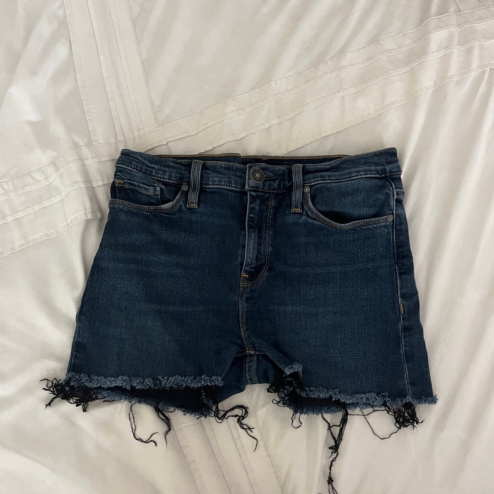 Hudson Jeans Dark Blue Frayed Hem Shorts size 28